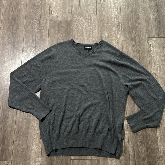 Mens Bonobos Washable Merino V-Neck Sweater charcoal XL - Picture 5 of 7
